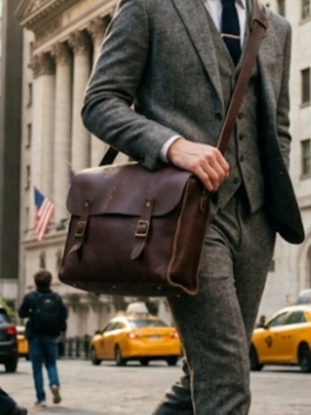J.Crew Railway Bag Mens Leather Messenger Briefcase Crossbody Chestnut 38119 Dis